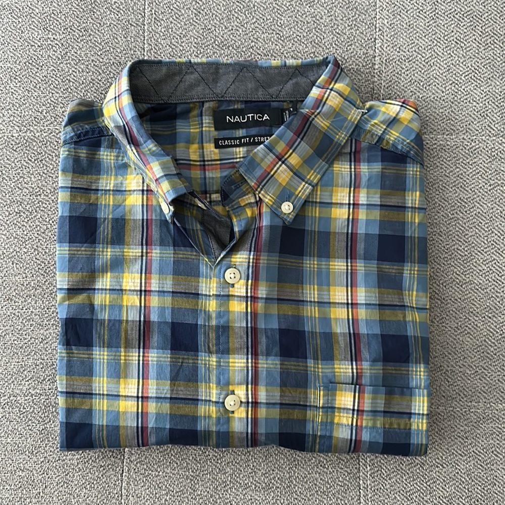 Plaid BTD Shr Sleeve (Nautica) Lrg NWT